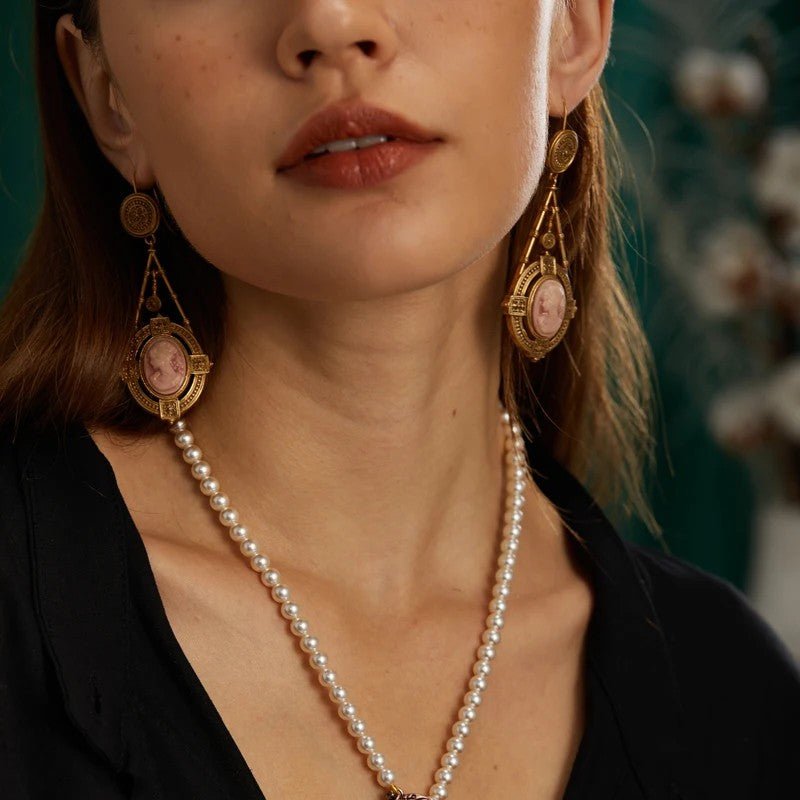 Royal Cameo Medallion Earrings - Voisson