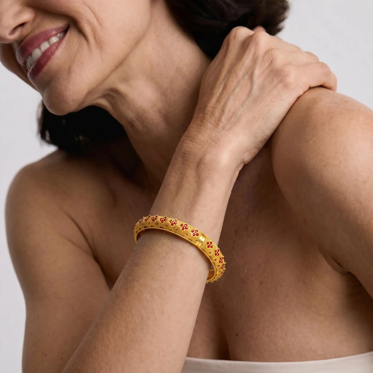 Ruby Blossom Bangle - Voisson
