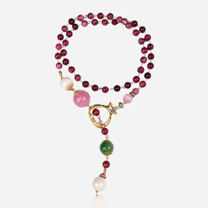 Ruby Serpent Lariat Necklace - Voisson