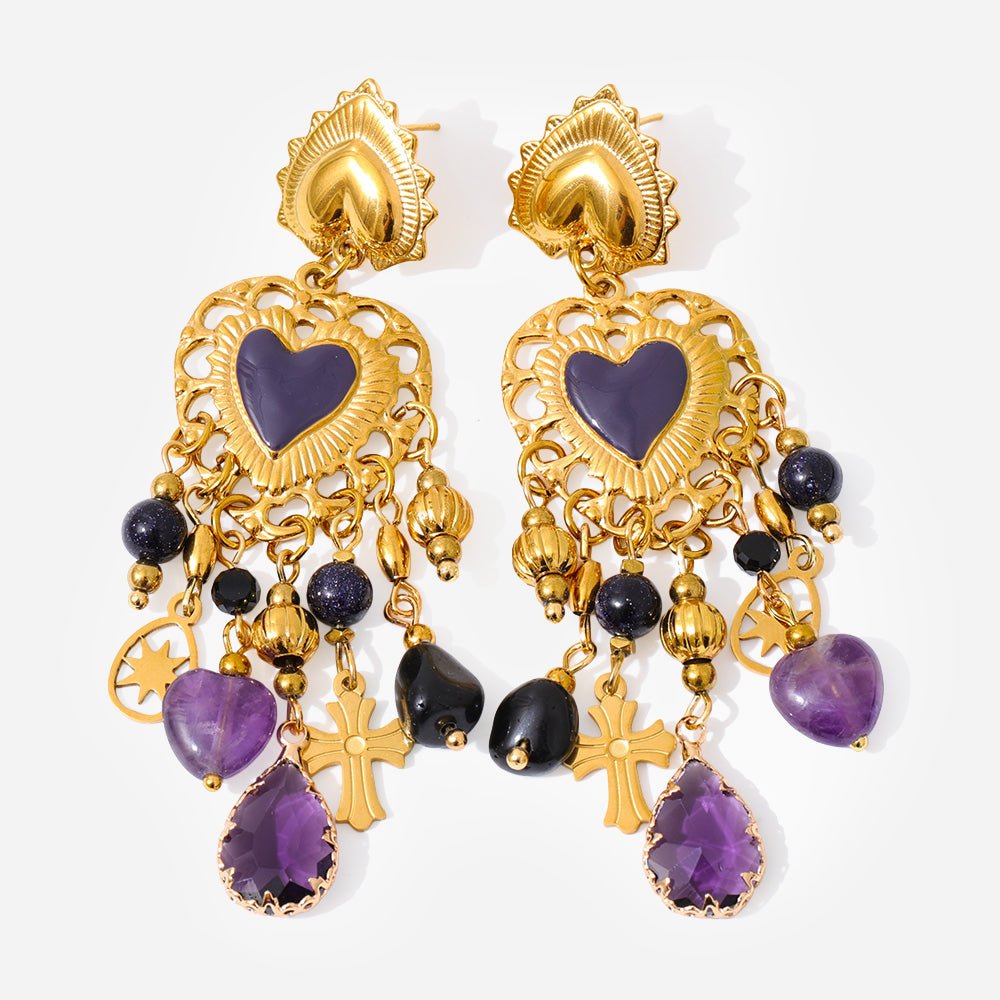 Sacred Heart Charm Earrings - Voisson