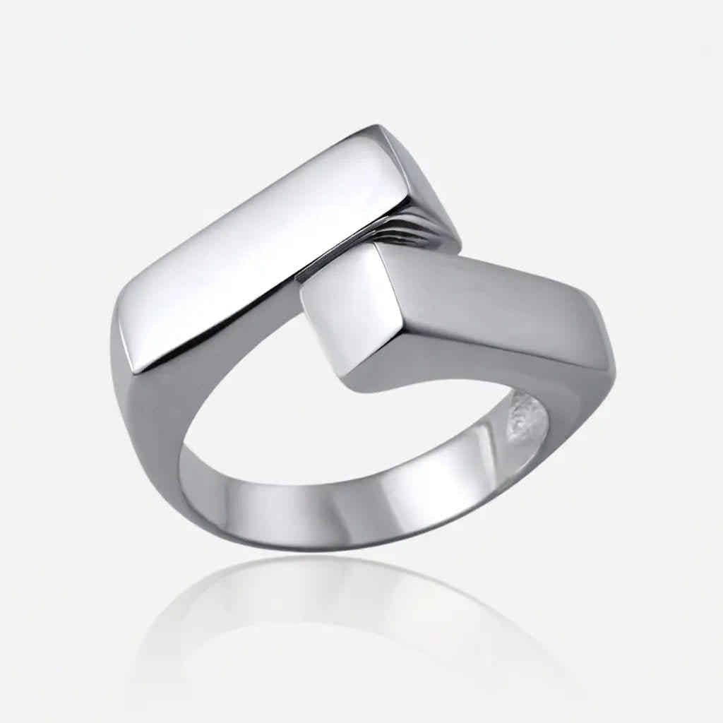 Sculpted Loop 925 Silver Ring - Voisson