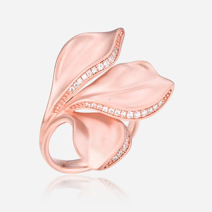 Sculpted Petal 925 Silver Ring - Voisson