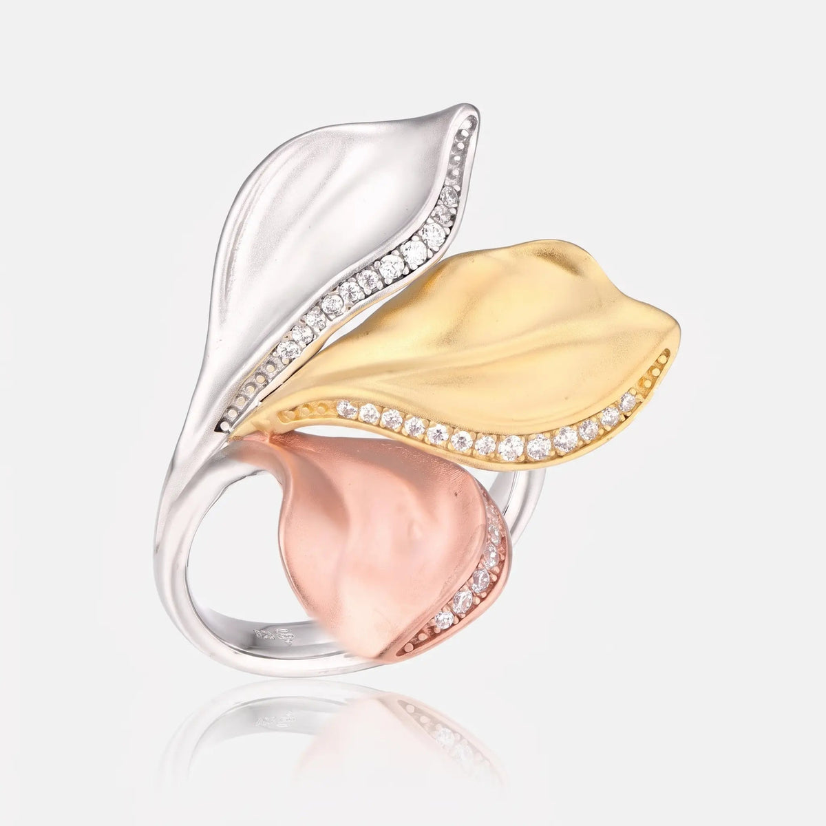 Sculpted Petal 925 Silver Ring - Voisson