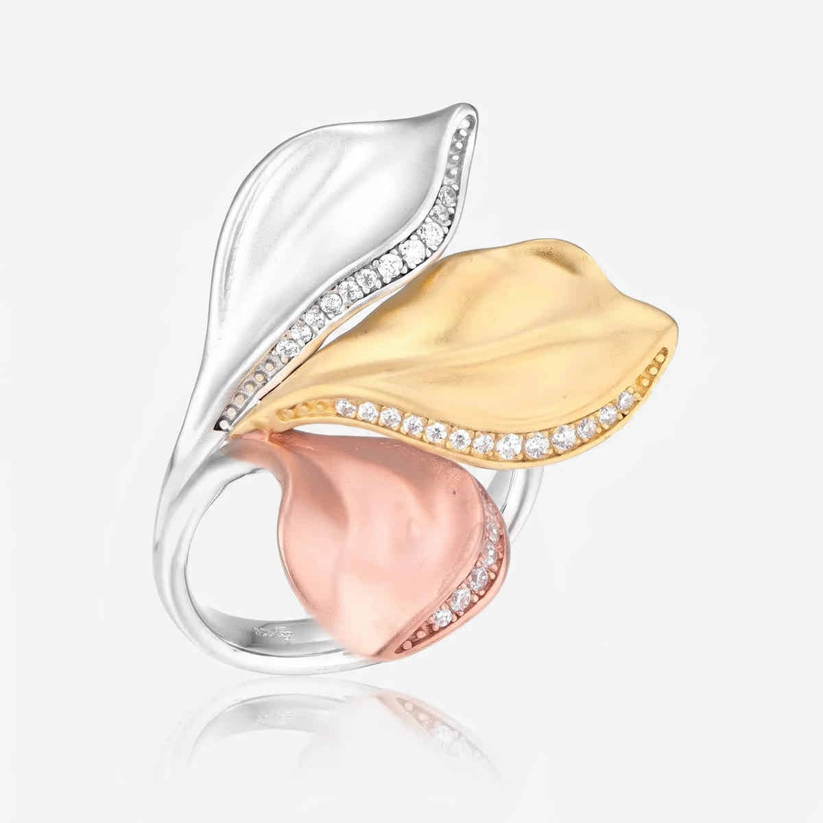 Sculpted Petal 925 Silver Ring - Voisson