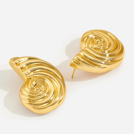 Seashell Swirl Exaggerated Earrings - Voisson