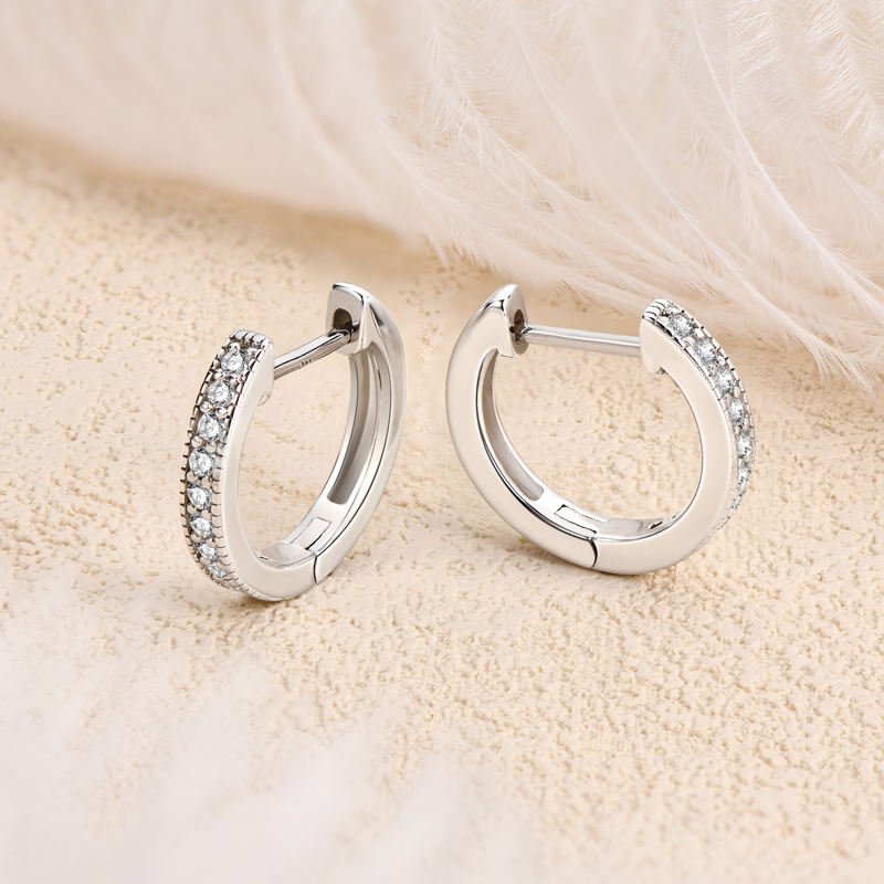 Secrets 0.01Ct Moissanite Hoop Earrings - Voisson