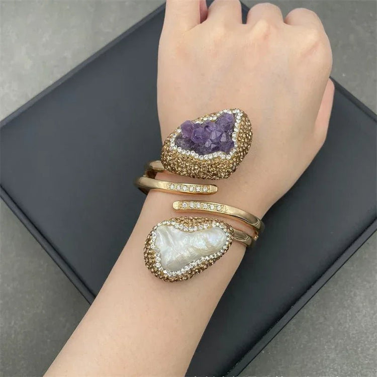 SerenaCharm Crystal Cuff Bracelet - Voisson