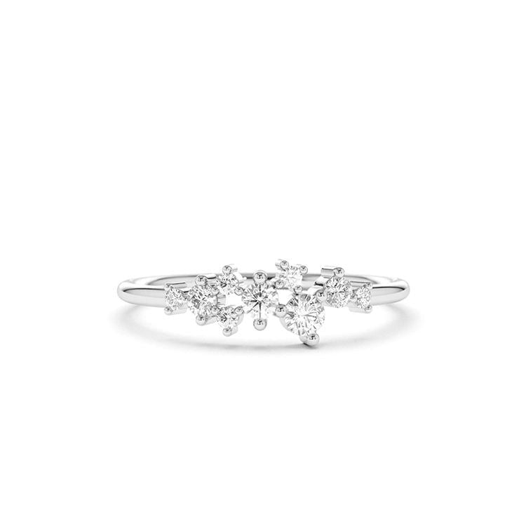 Serenique Moissanite 925 Sterling Silver Band Ring - Voisson