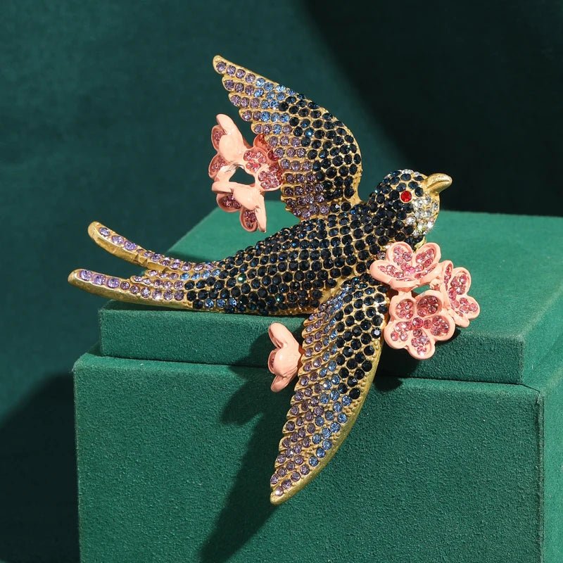 Shadow Rosebird Brooch - Voisson