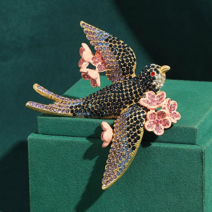 Shadow Rosebird Brooch - Voisson