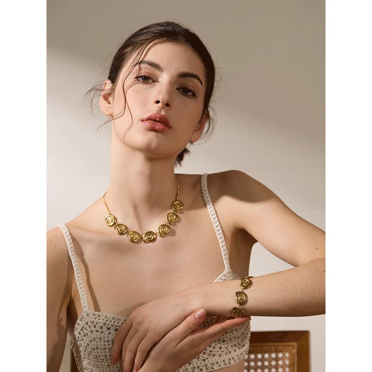 ShellPulse SS 18K Gold Plated Drop Necklace - Voisson