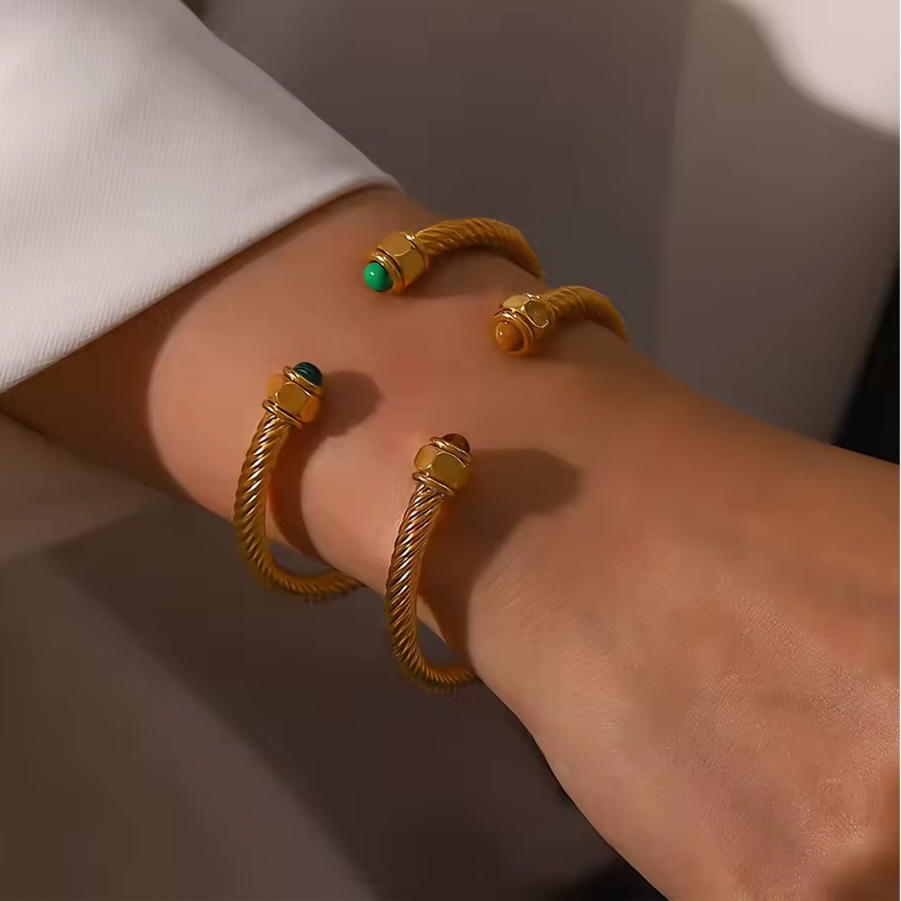 Strata 18K Gold Plated SS Bracelet - Voisson