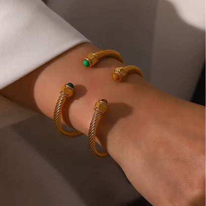 Strata 18K Gold Plated SS Bracelet - Voisson