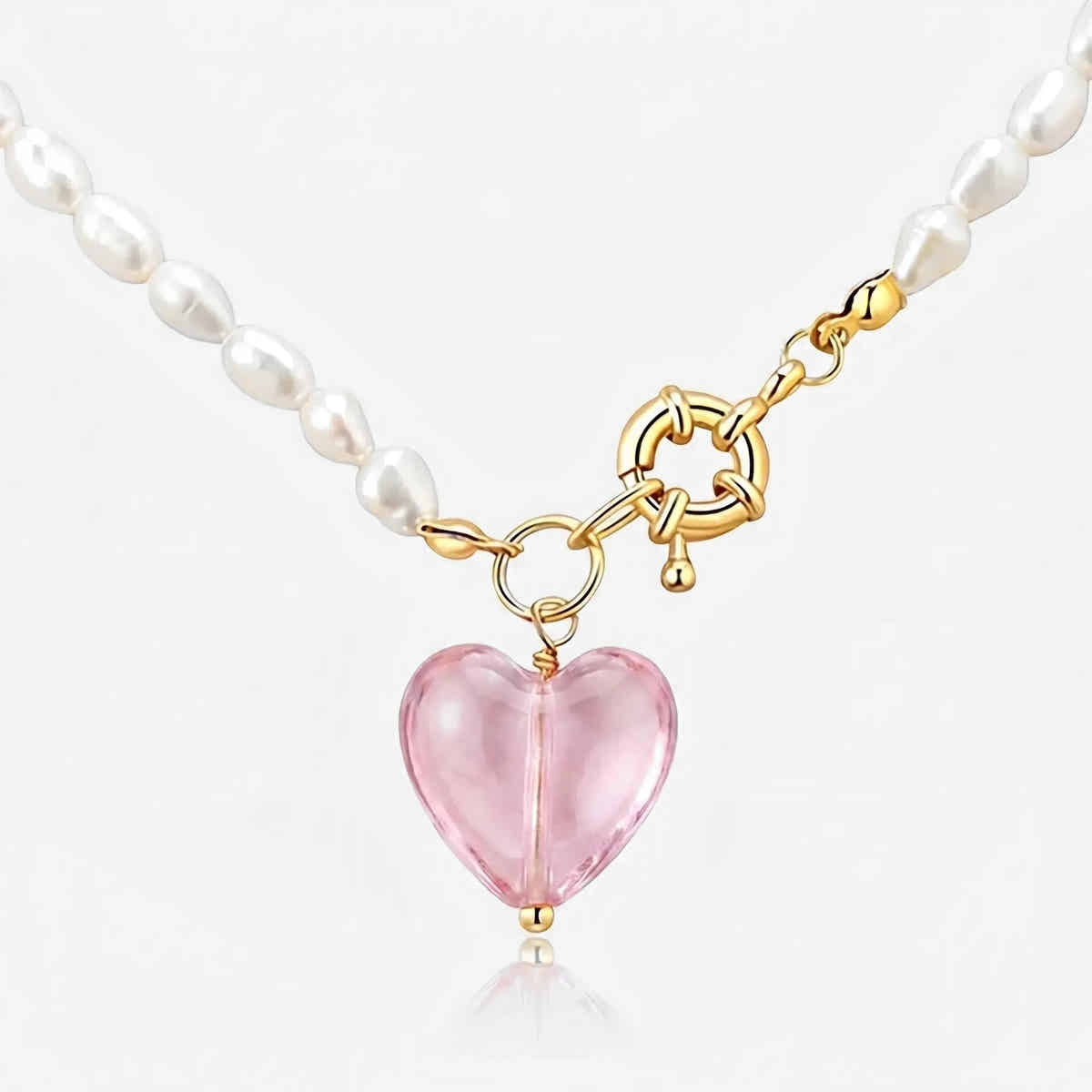 Sweetheart Pearl Charm Necklace - Voisson