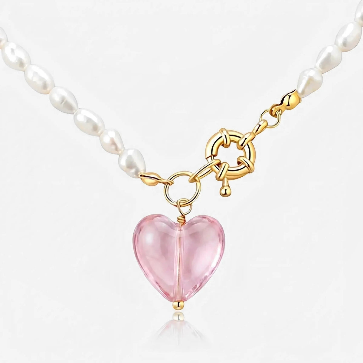 Sweetheart Pearl Charm Necklace - Voisson