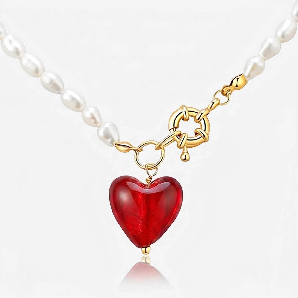 Sweetheart Pearl Charm Necklace - Voisson