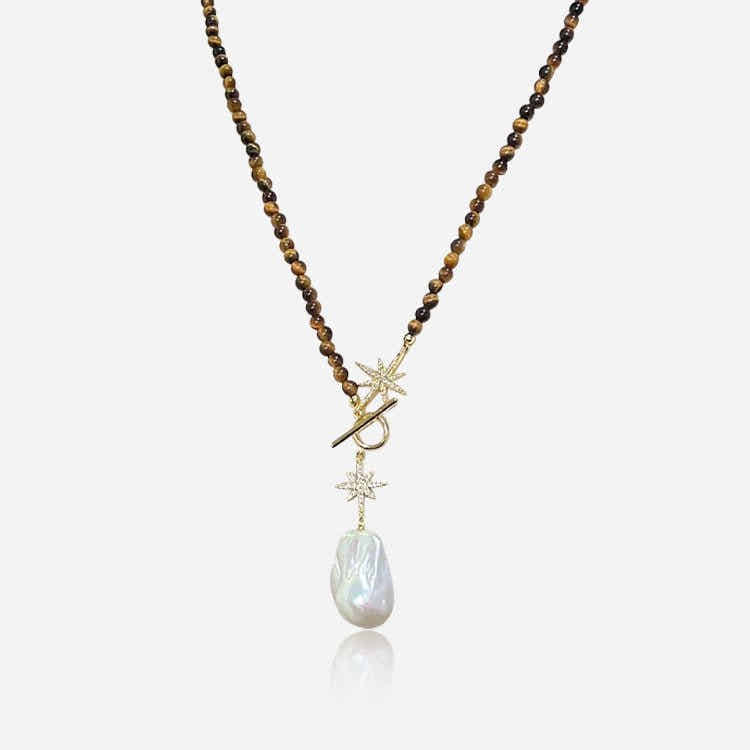 Tiger Pearl Star Necklace - Voisson