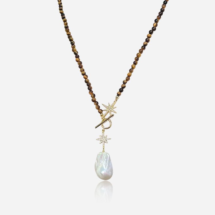 Tiger Pearl Star Necklace - Voisson