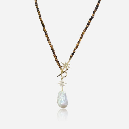 Tiger Pearl Star Necklace - Voisson