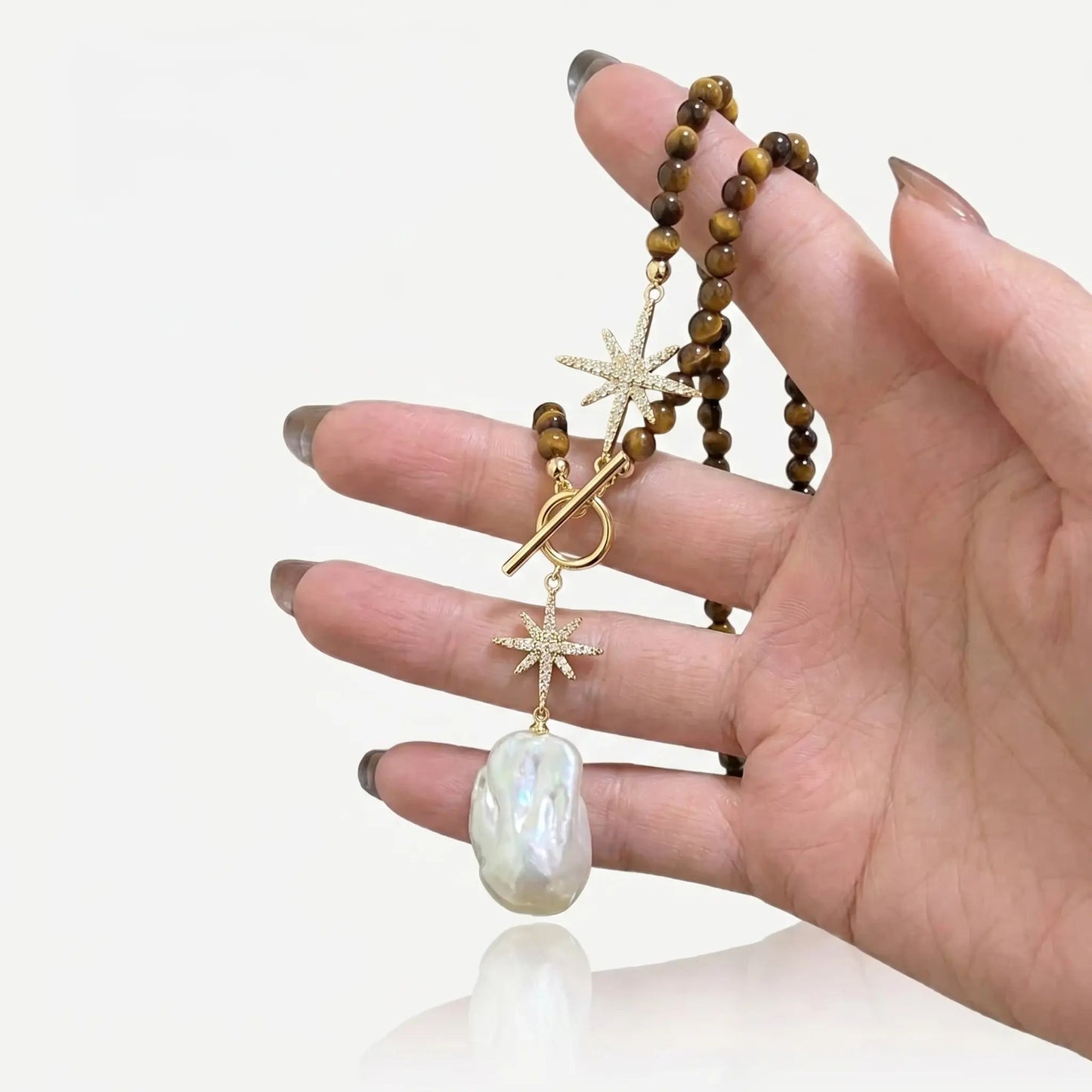 Tiger Pearl Star Necklace - Voisson