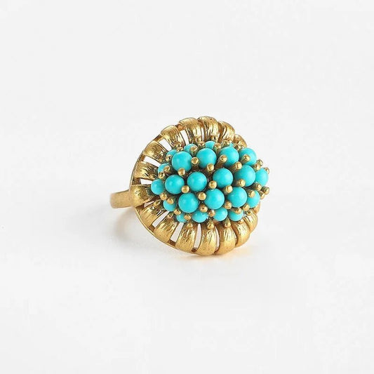 Turquoise Bloom Vintage Ring - Voisson