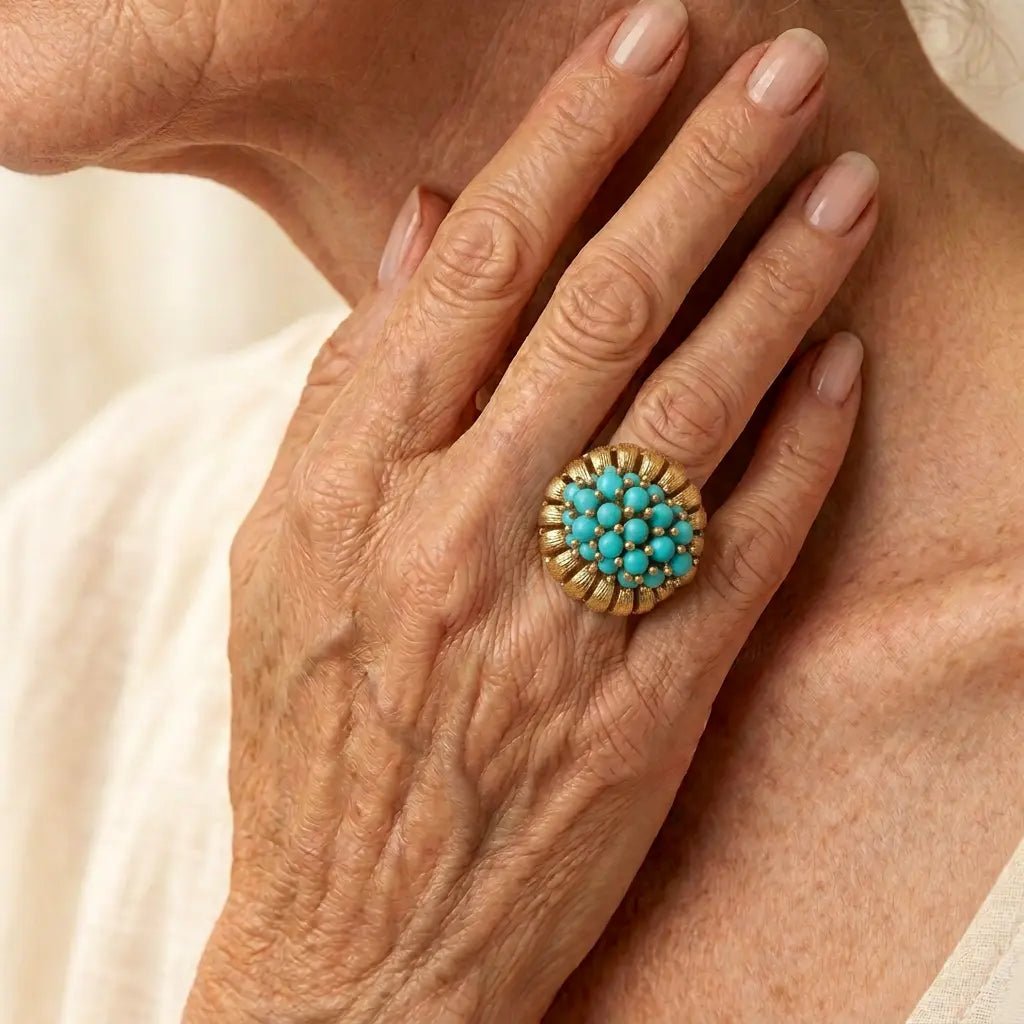Turquoise Bloom Vintage Ring - Voisson