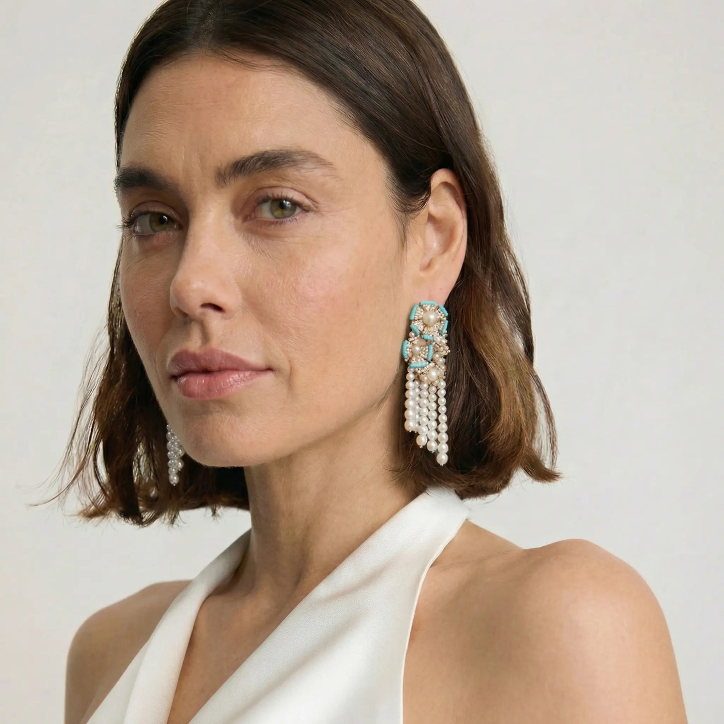 Turquoise Royale Pearl Earrings - Voisson