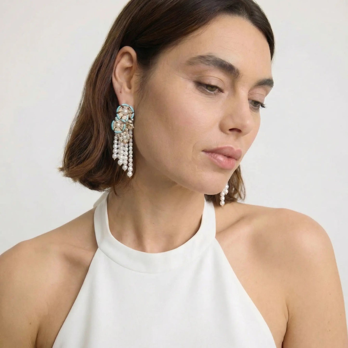 Turquoise Royale Pearl Earrings - Voisson