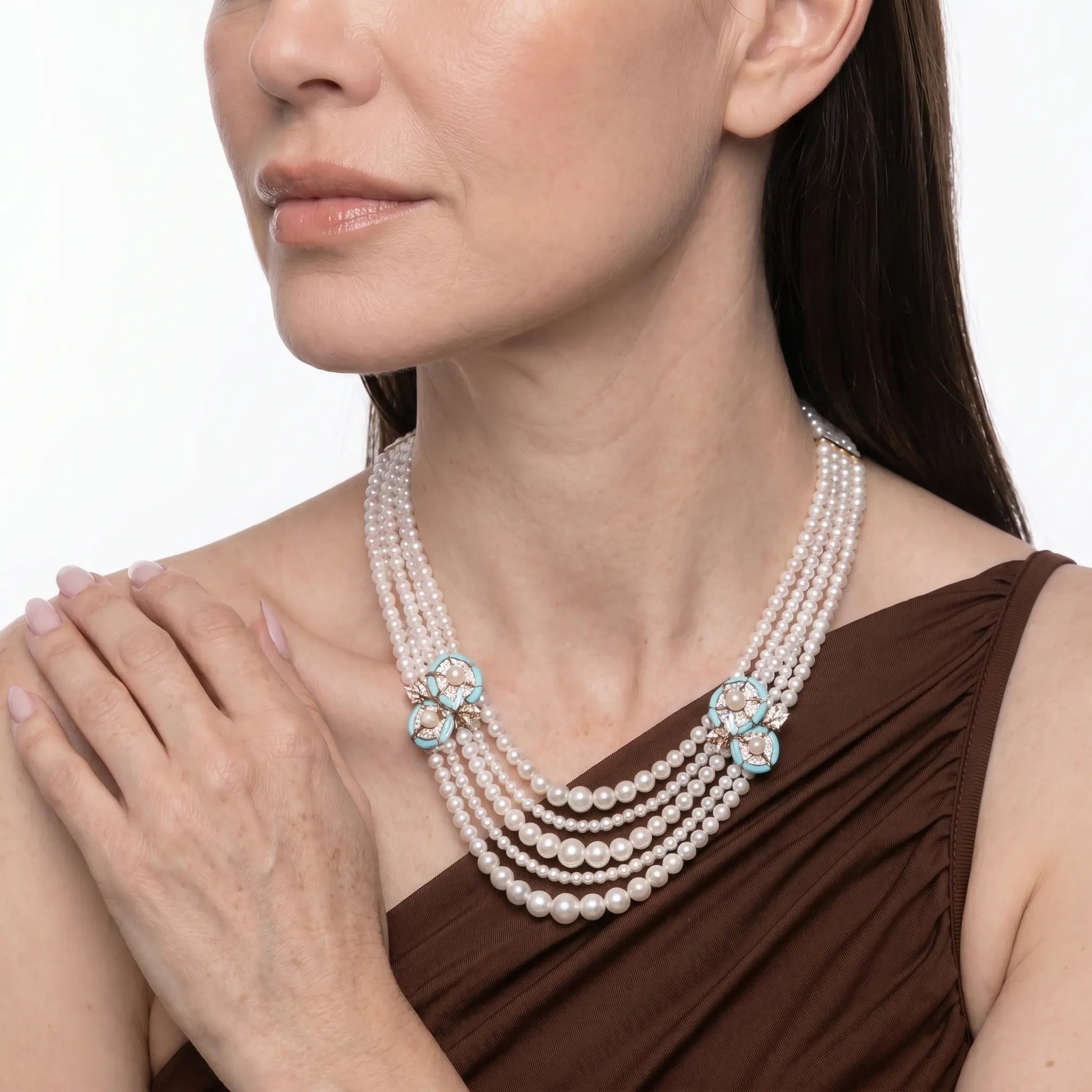 Turquoise Royale Pearl Necklace - Voisson