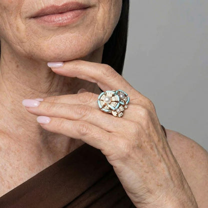 Turquoise Royale Pearl Ring - Voisson