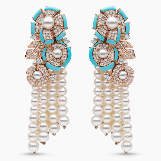 Turquoise Symphony Pearl Earrings - Voisson