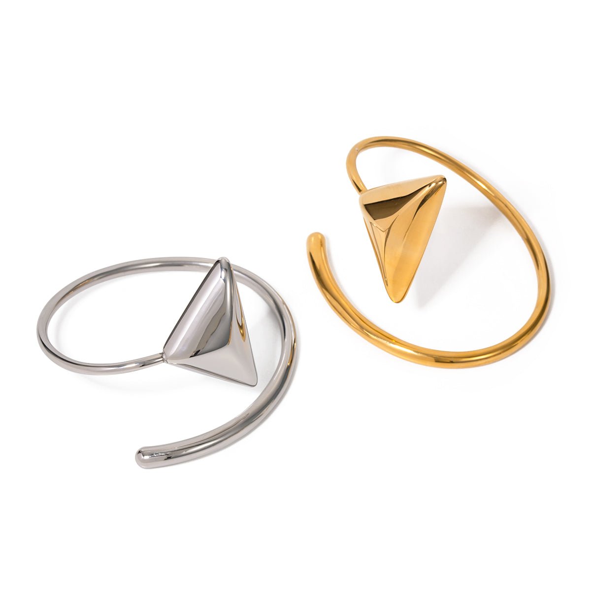 TwirlTrace SS Triangular Coil Bracelet - Voisson