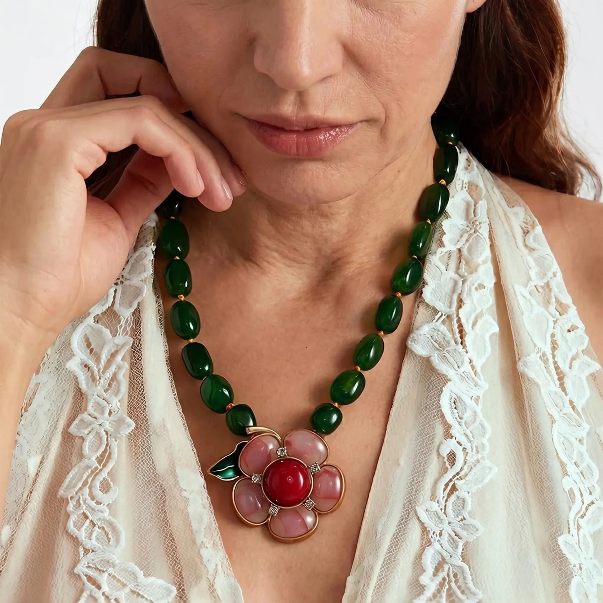 Verdant Bloom Vintage Necklace - Voisson