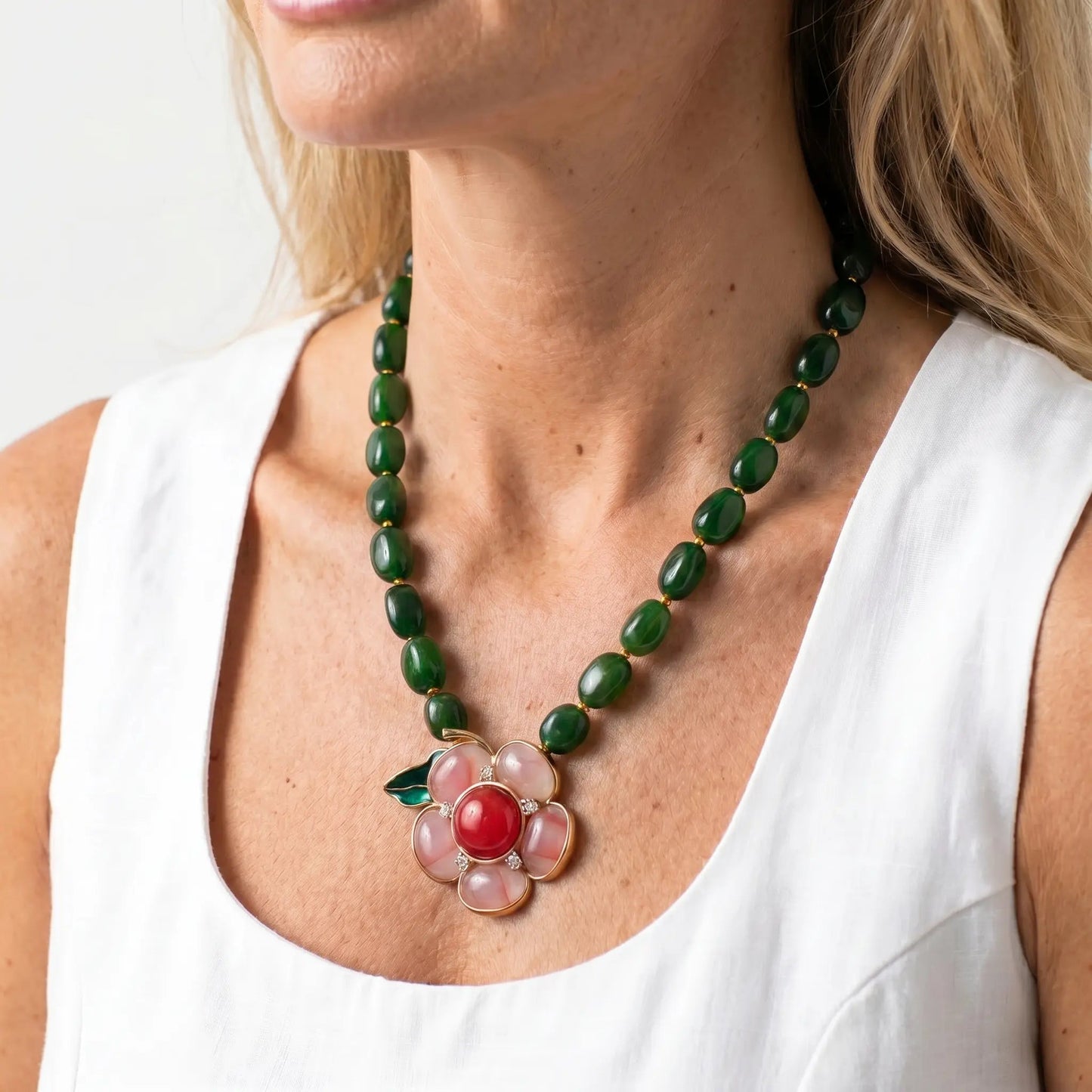 Verdant Bloom Vintage Necklace - Voisson