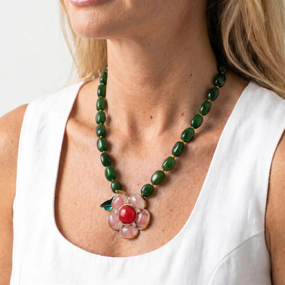 Verdant Bloom Vintage Necklace - Voisson