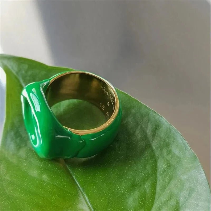 VerdeVision Enamel Art Ring - Voisson