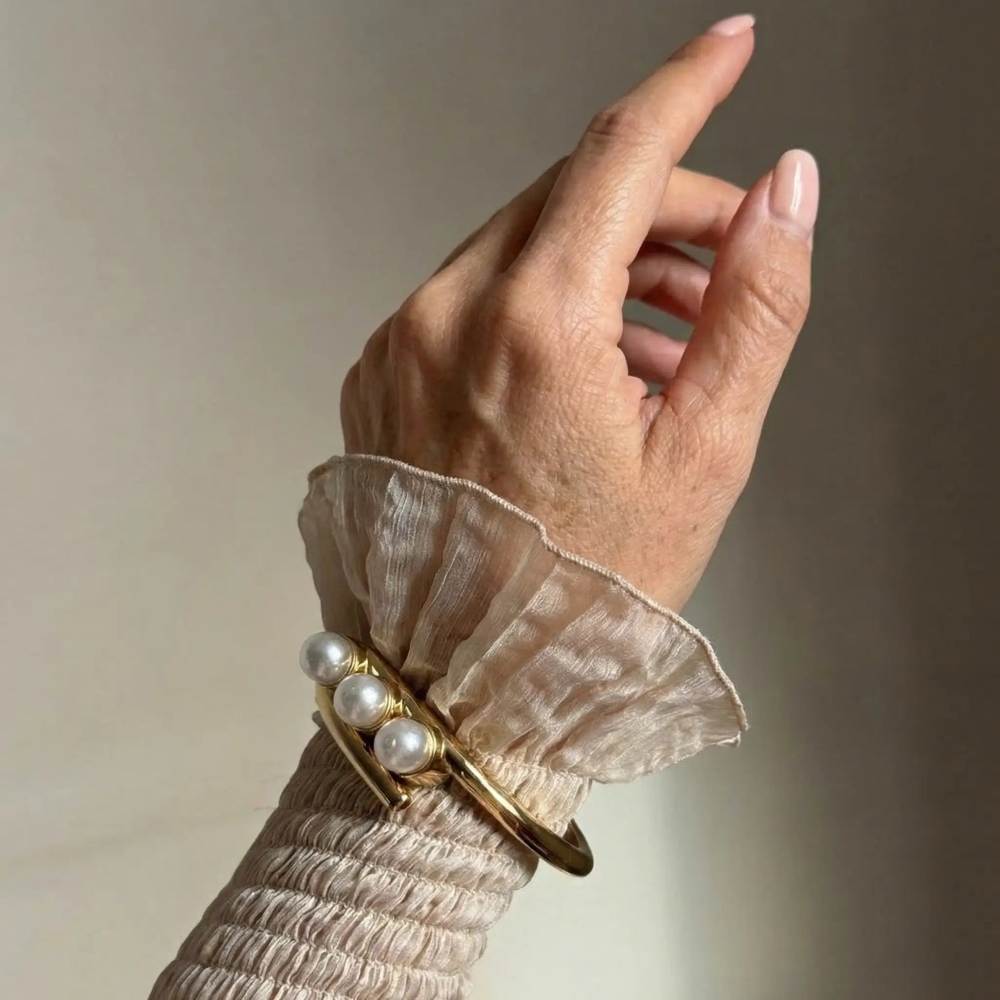 WhisperWing Baroque Pearl Cuff Bracelet - Voisson