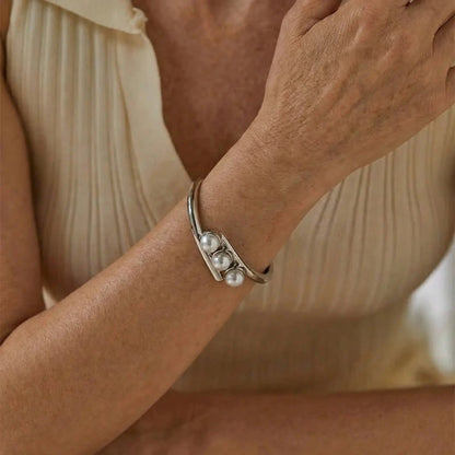 WhisperWing Baroque Pearl Cuff Bracelet - Voisson