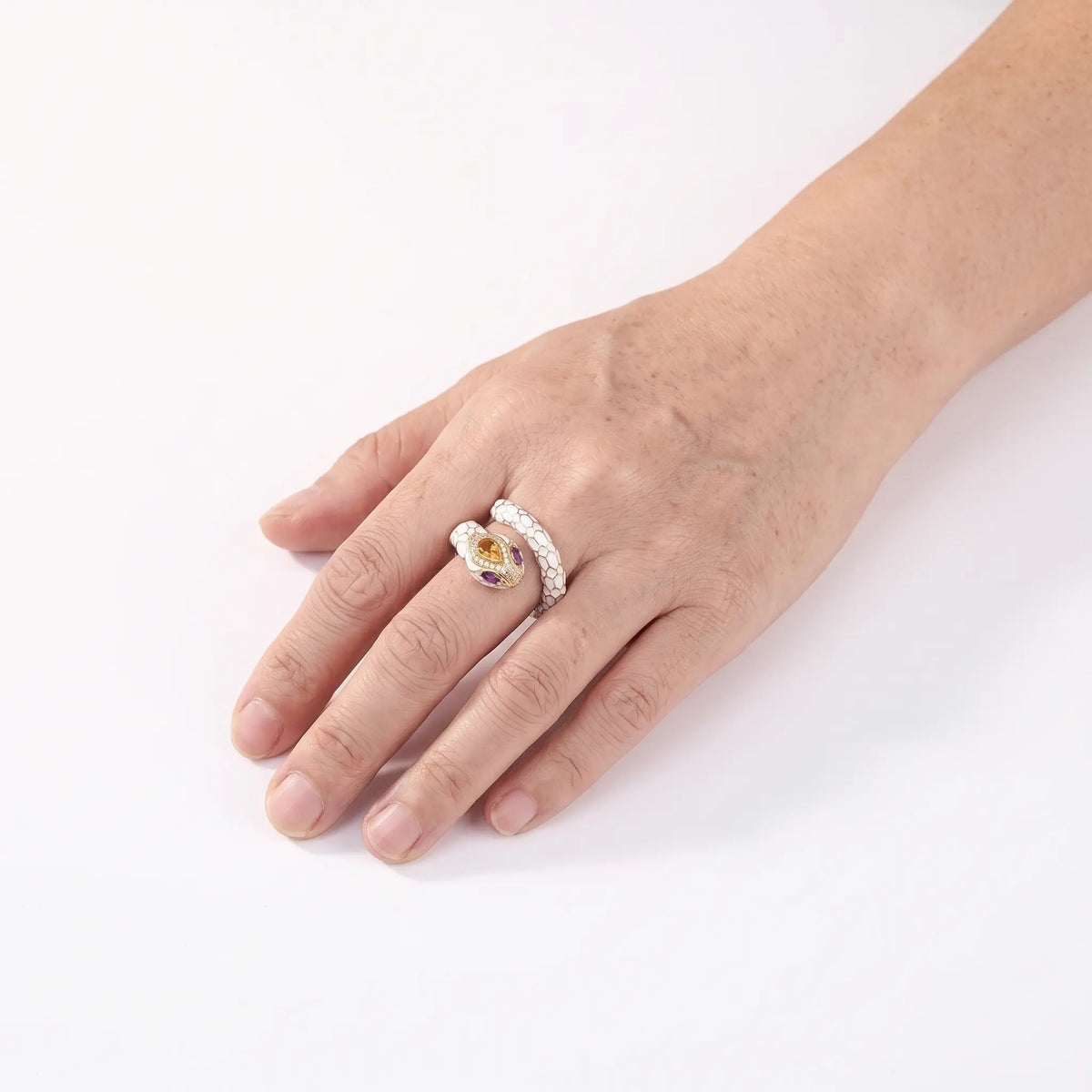 White Viper 925 Silver Ring - Voisson
