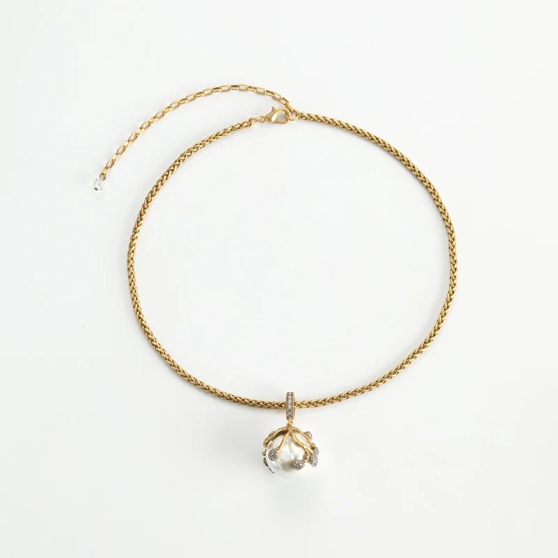 Wildflower Pearl Crown Necklace - Voisson