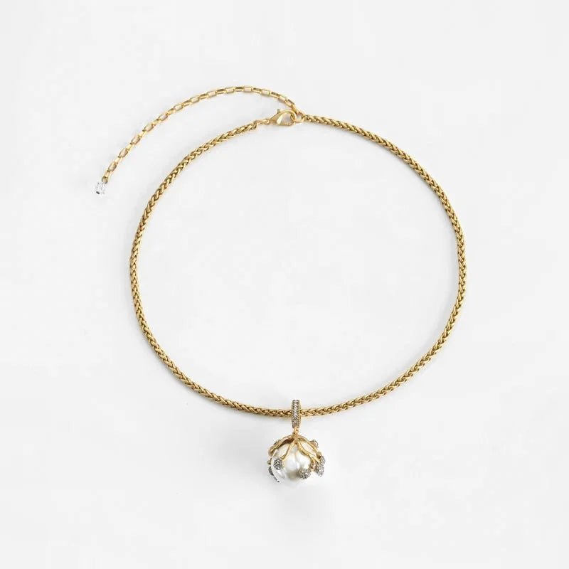 Wildflower Pearl Crown Necklace - Voisson