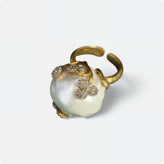 Wildflower Pearl Crown Ring - Voisson
